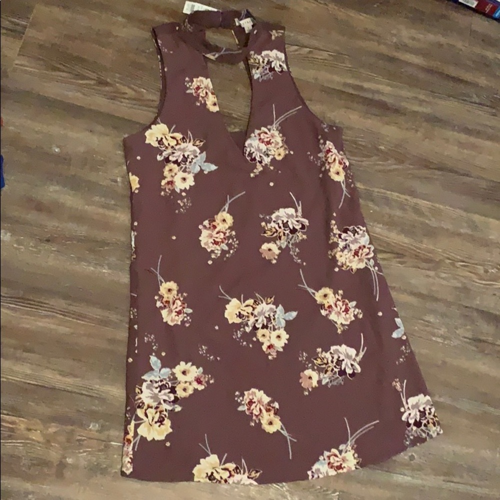 Socialite Purple Floral Cutout Dress